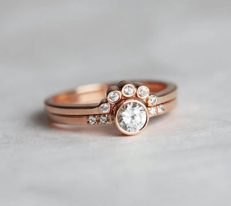 Diamond Ring Set, Engagement Ring Set view 6