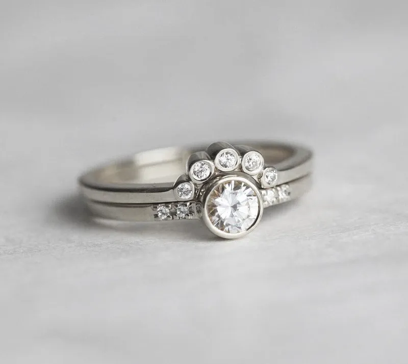 Diamond Ring Set, Engagement Ring Set view 7