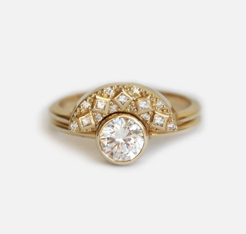 Diamond Ring Set, Moissanite Ring view 2