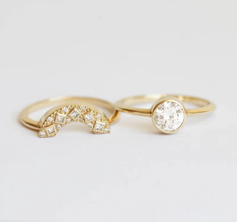 Diamond Ring Set, Moissanite Ring view 4