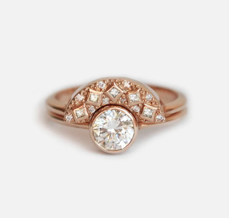 Diamond Ring Set, Moissanite Ring view 7
