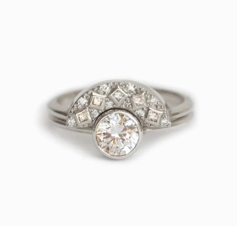 Diamond Ring Set, Moissanite Ring view 8