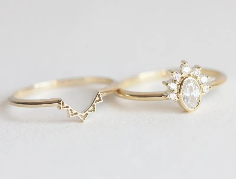 Diamond Ring Set, Oval Diamond Ring view 5
