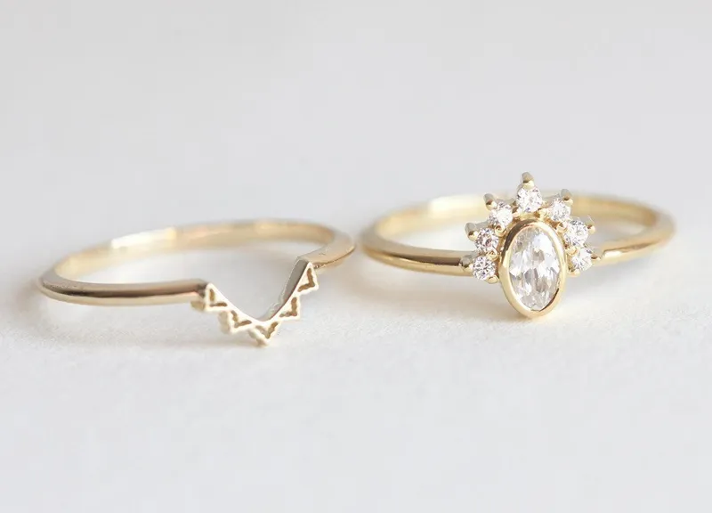 Diamond Ring Set, Oval Diamond Ring view 6