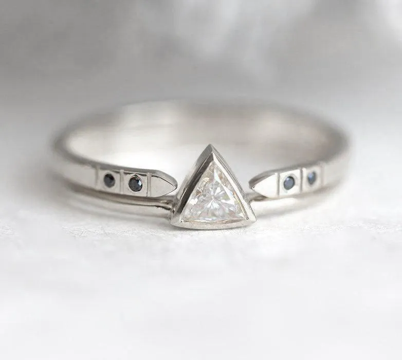 Diamond Ring Set, Rose Gold Engagement Ring Set vy 10