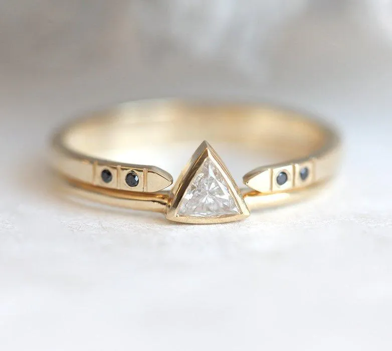 Diamond Ring Set, Rose Gold Engagement Ring Set vy 3