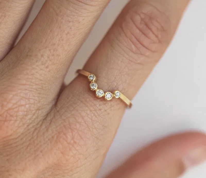 Diamond Ring, Simple Curved Ring view 2
