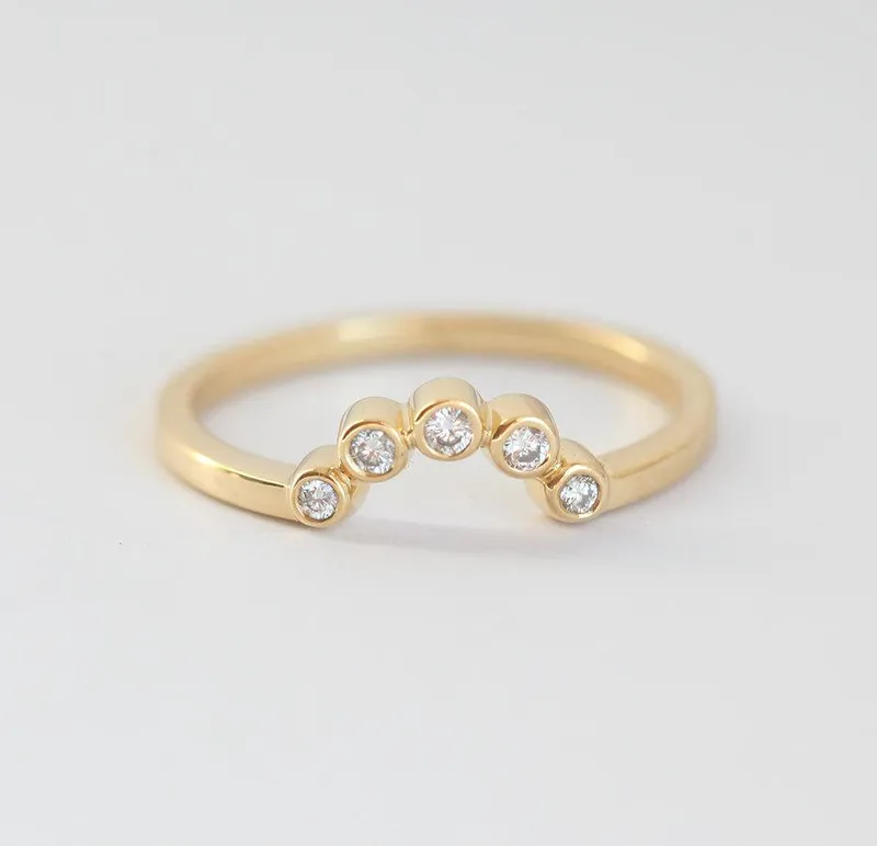Diamond Ring, Simple Curved Ring view 3
