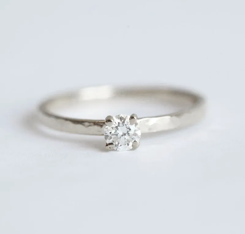 DIAMOND SOLITAIRE RING WITH GOLD BAND, ROUND CUT & PRONG SET view 7