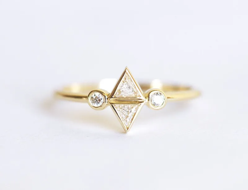Diamond Trillion Ring, Trillion Engagement Ring view 4