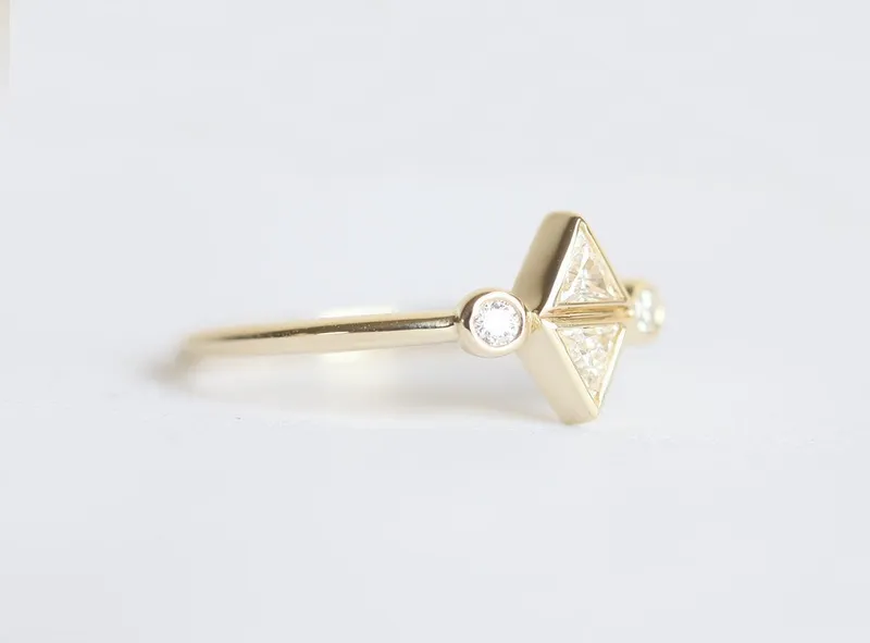 Diamond Trillion Ring, Trillion Engagement Ring view 8