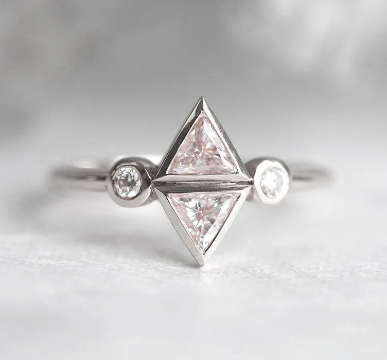 Diamond Trillion Ring, Trillion Engagement Ring view 9