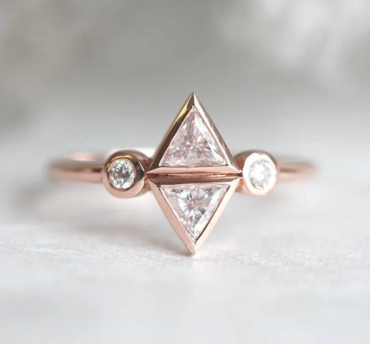 Diamond Trillion Ring, Trillion Engagement Ring diamond engagement ring