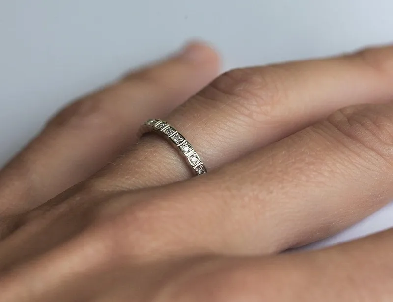 DIAMOND WEDDING BAND, DIAMOND ETERNITY RING vy 4
