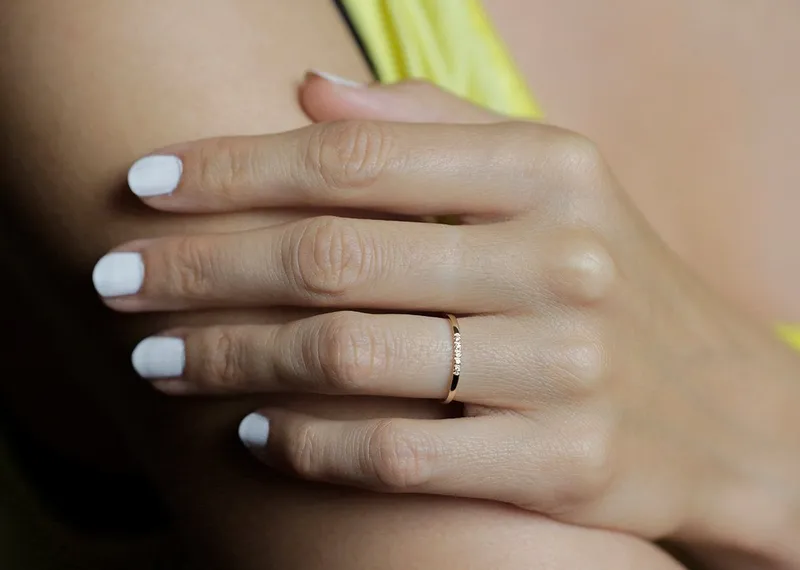 Diamond Wedding Band, Simple Diamond Band view 2