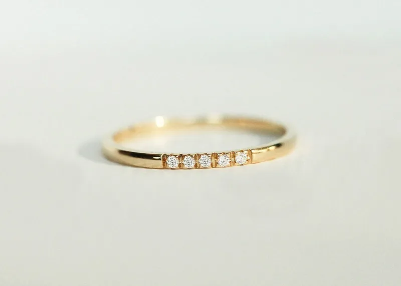 Diamond Wedding Band, Simple Diamond Band view 3