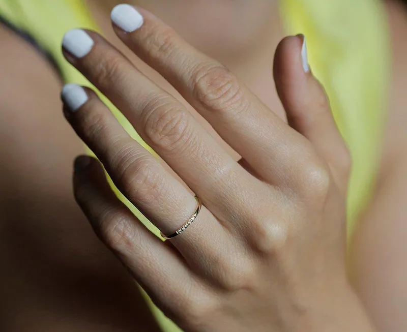 Diamond Wedding Band, Simple Diamond Band view 4