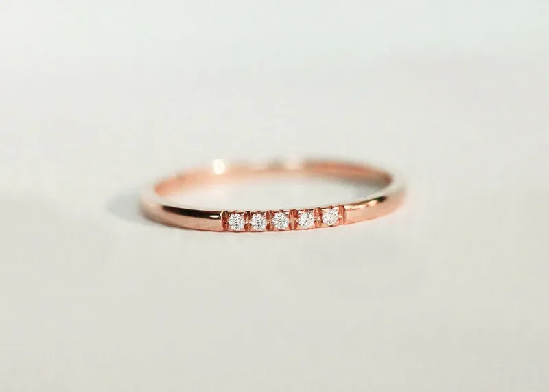 Diamond Wedding Band, Simple Diamond Band view 5
