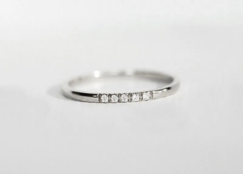 Diamond Wedding Band, Simple Diamond Band view 6