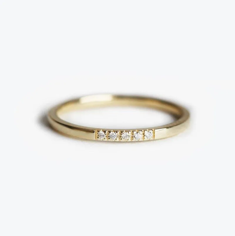 Diamond Wedding Band, Simple Diamond Band diamond round cut engagement ring