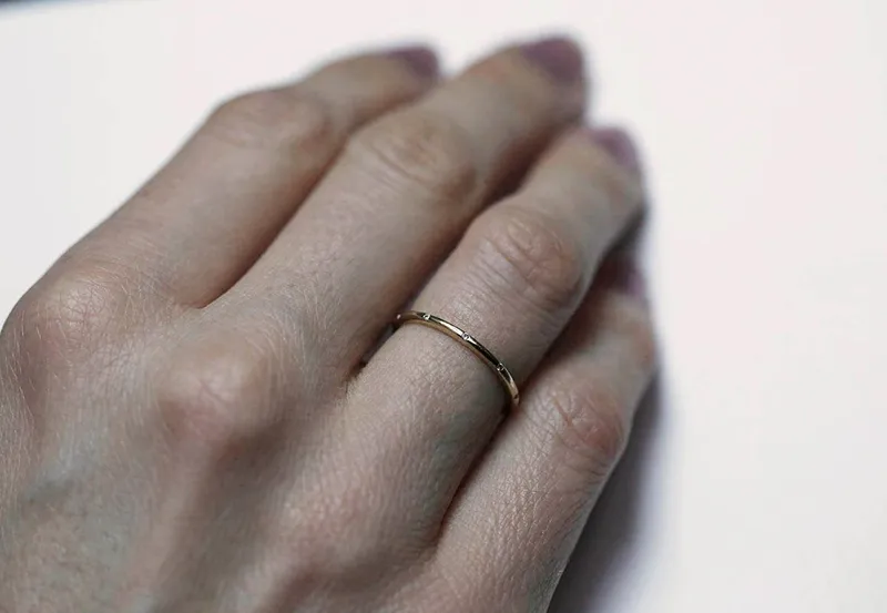 Diamond Wedding Band, Stacking Diamond Ring view 2