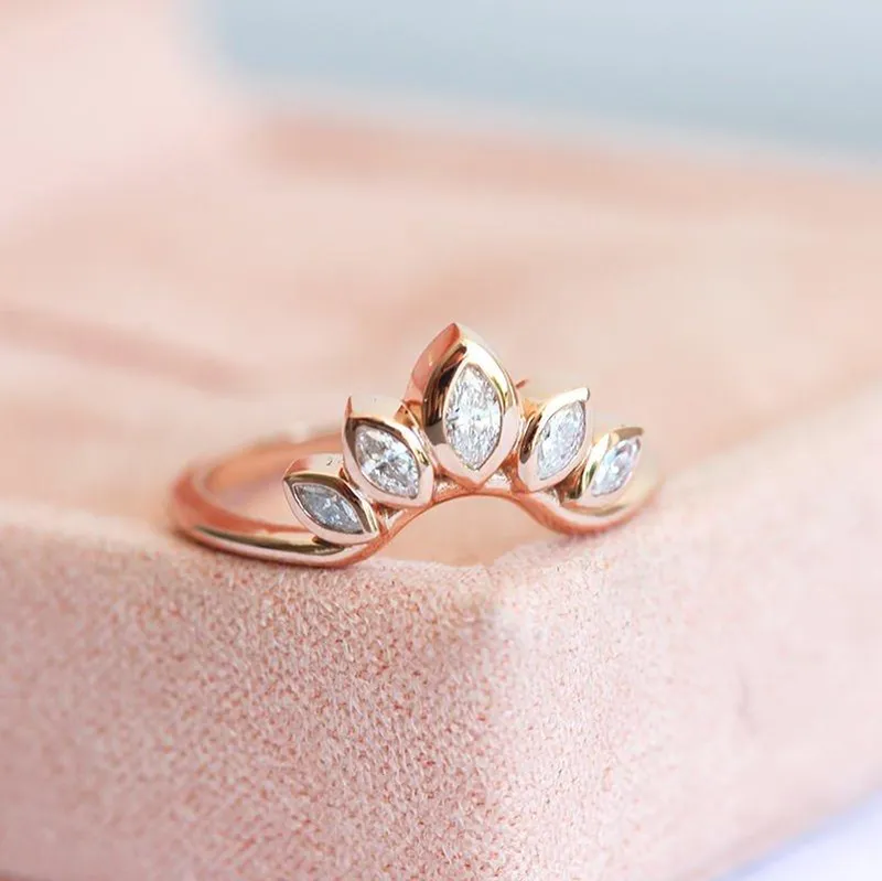 Diamond Wedding Ring, Curved Diamond Ring view 6