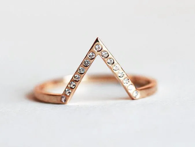 Diamond Wedding Ring, Curved Wedding Ring vy 6