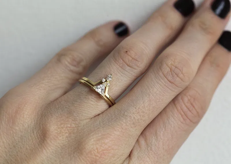 Diamond Wedding Ring Set, Diamond Engagement Ring Set vy 2