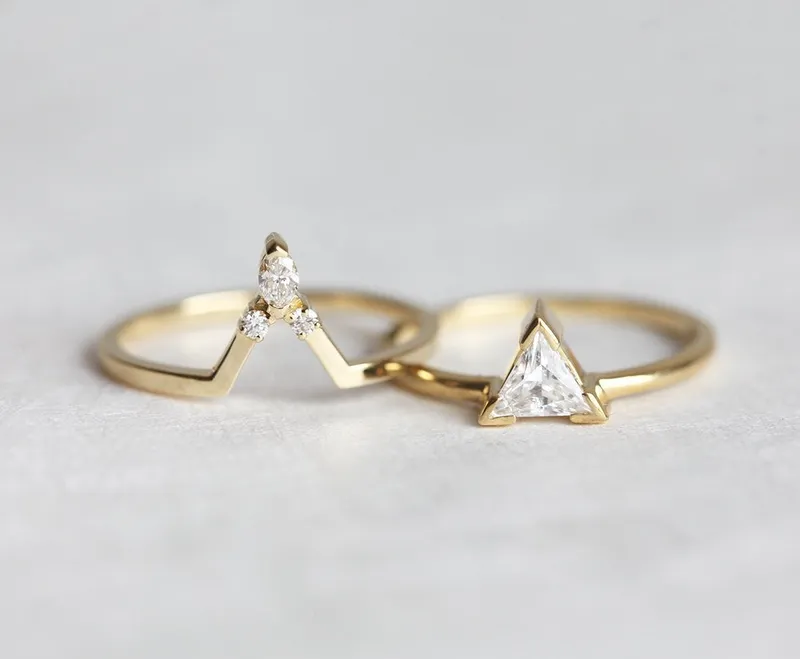 Diamond Wedding Ring Set, Diamond Engagement Ring Set vy 4