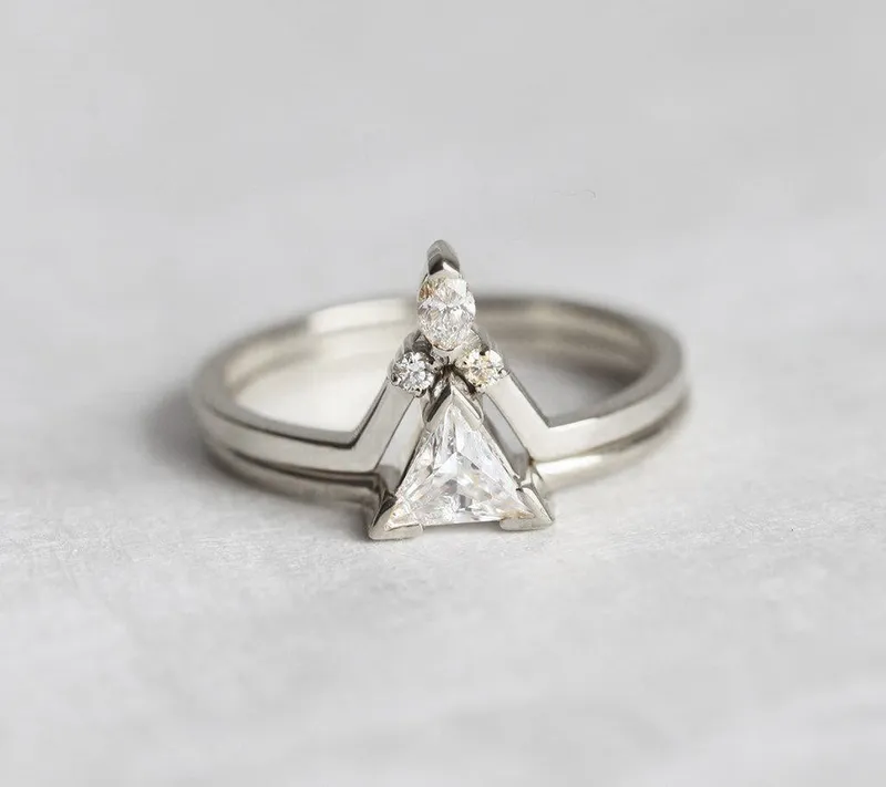 Diamond Wedding Ring Set, Diamond Engagement Ring Set vy 6
