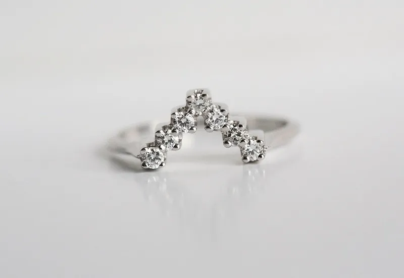 Diamond Wedding Set, Diamond Ring Set vy 4