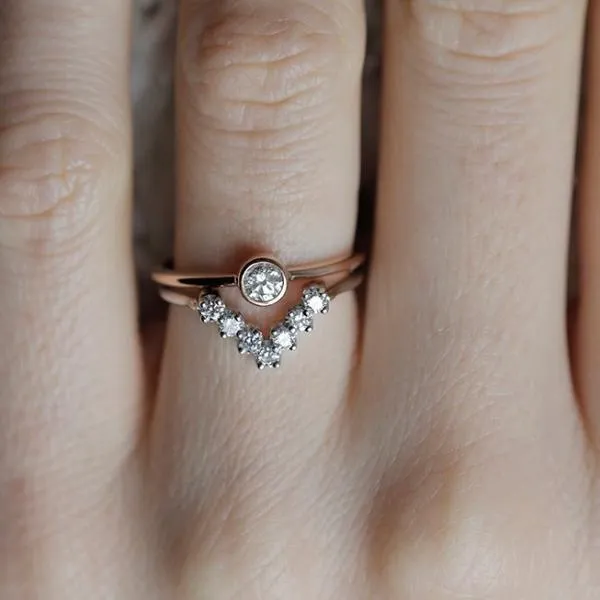 Diamond Wedding Set, Diamond Ring Set diamond round cut engagement ring