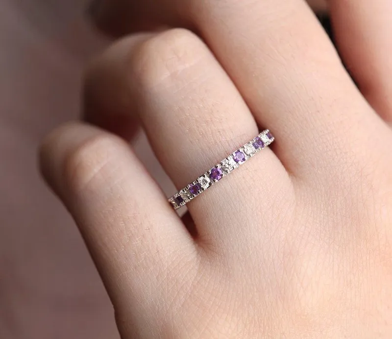 DIAMOND WEDDING BAND, AMETHYST RING diamond round cut engagement ring
