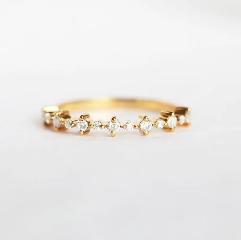 Diamond Eternity Ring, Half Eternity Diamond Band Rose Gold view 8