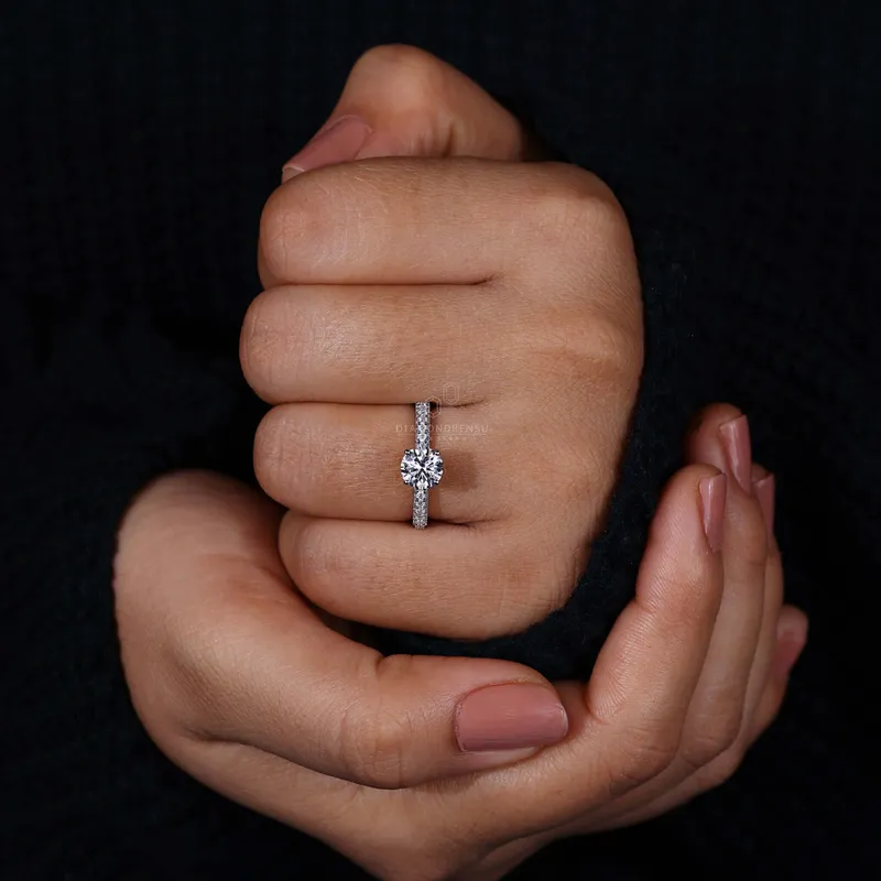 0.50 - 2.0 CT Round Cut Lab Grown Diamond Engagement Ring, IGI Certified view 8
