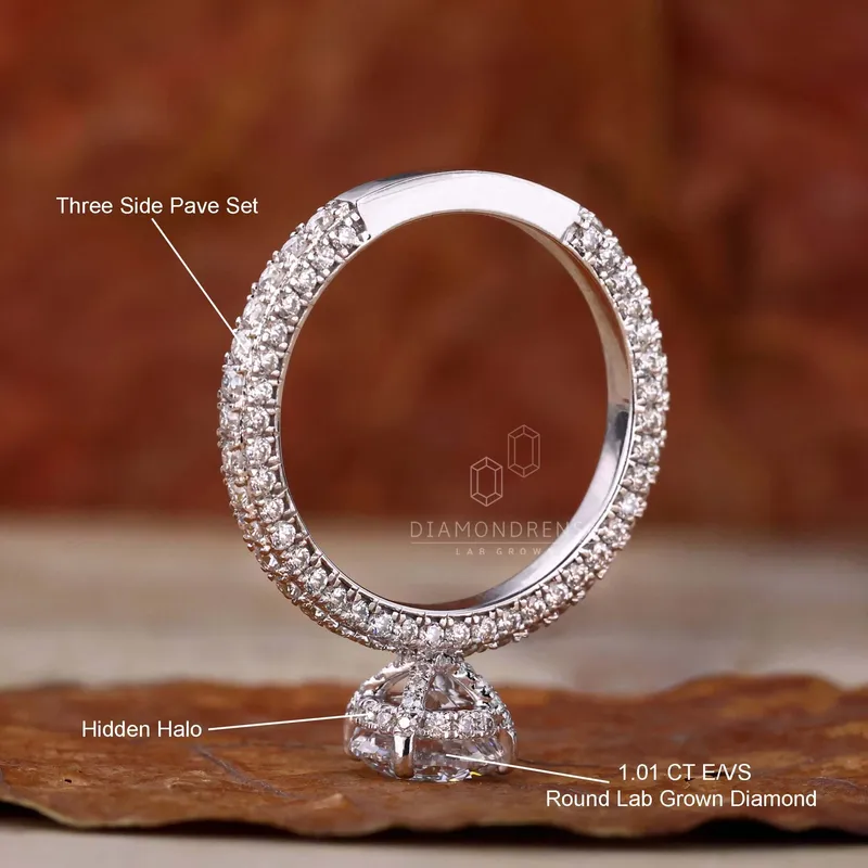 0.50 - 2.0 CT Round Cut Lab Grown Diamond Engagement Ring, IGI Certified view 9