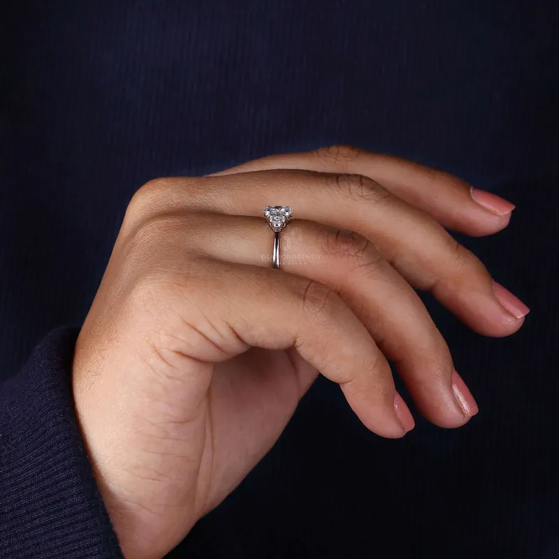 0.50 CT Oval Cut Lab Grown Diamond Muse Engagement Ring view 8