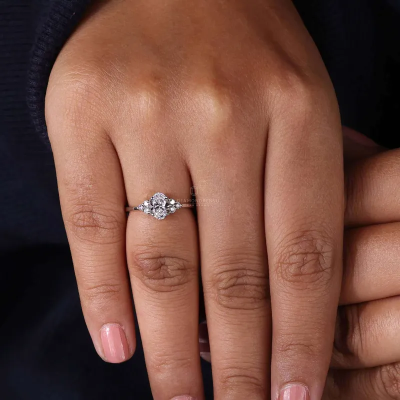 0.50 CT Oval Cut Lab Grown Diamond Muse Engagement Ring view 2