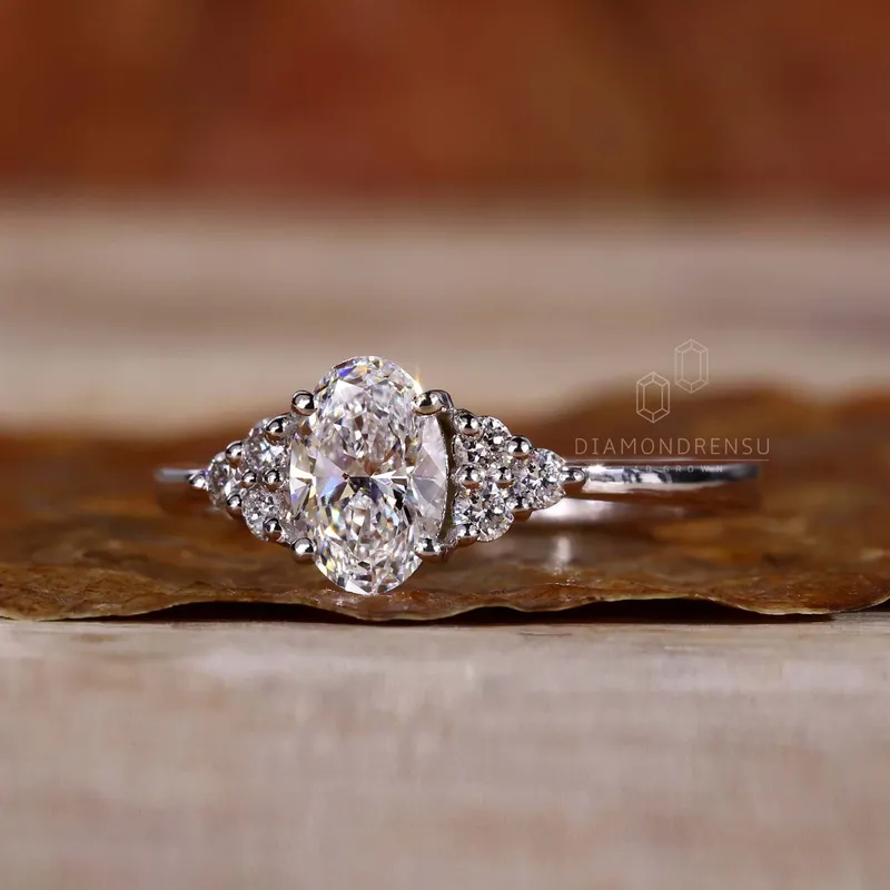 0.50 CT Oval Cut Lab Grown Diamond Muse Engagement Ring view 5