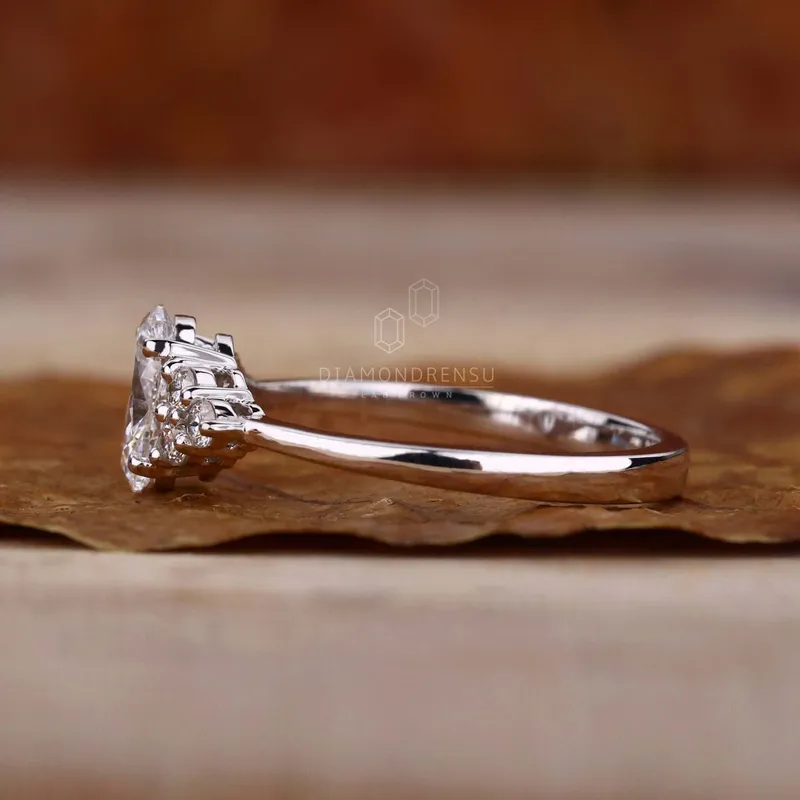 0.50 CT Oval Cut Lab Grown Diamond Muse Engagement Ring view 3