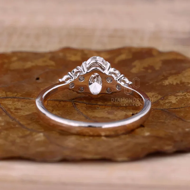0.50 CT Oval Cut Lab Grown Diamond Muse Engagement Ring view 7