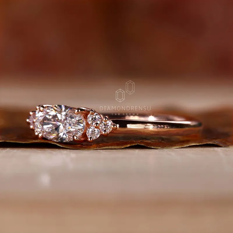 0.50 to 1.50 CT Oval Lab Grown Diamond Muse Engagement Ring view 3