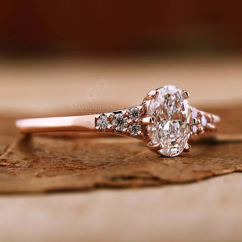 0.55 CT Oval Cut Lab Grown Diamond Muse Engagement Ring view 6