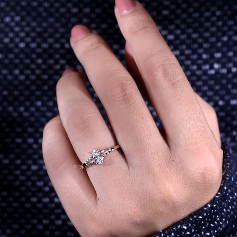 0.55 CT Oval Cut Lab Grown Diamond Muse Engagement Ring view 5
