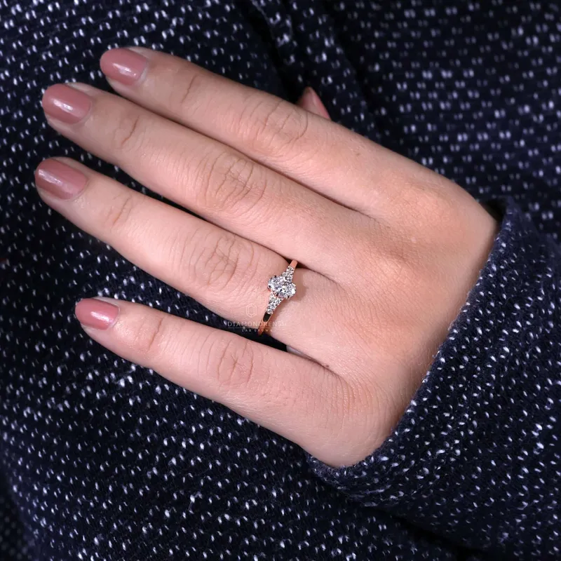 0.55 CT Oval Cut Lab Grown Diamond Muse Engagement Ring view 3