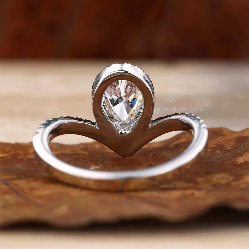 0.63 CT Pear Cut Lab Grown Diamond Engagement Ring for Women view 6