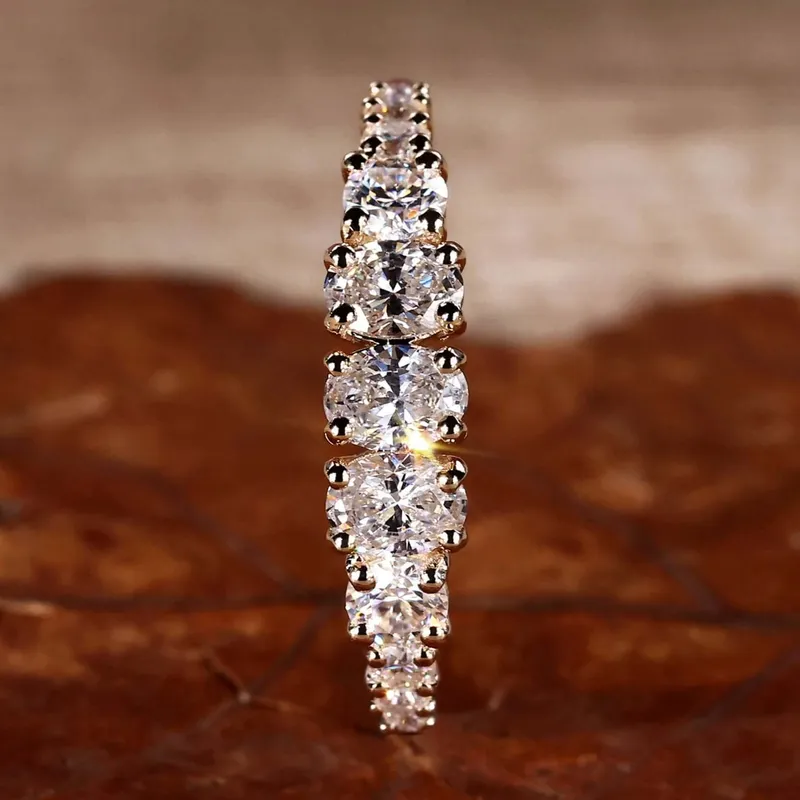 0.74 TCW Oval and Round Cut Lab Grown Diamond Wedding Ring oval cut engagement ring