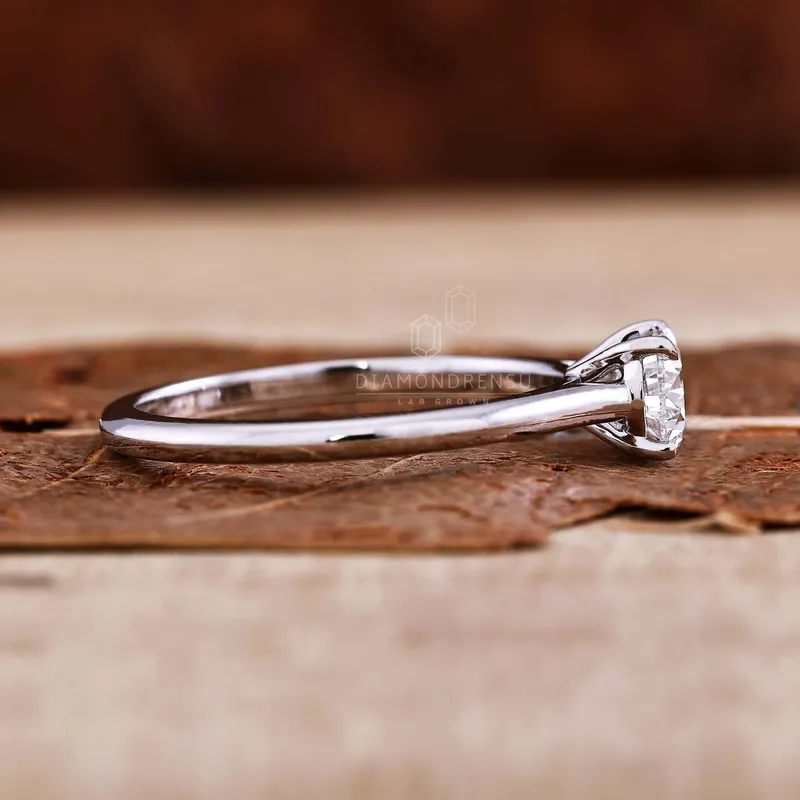 0.75 CT Pear Cut Lab Grown Diamond Engagement East to West Set Ring vy 5