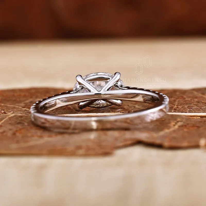 0.87 CT Oval Cut Lab Grown Diamond East to West Set Engagement Ring view 6