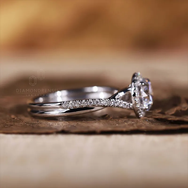 0.87 CT Round Diamond Ring, Lab Grown Diamond Round Engagement Rings vy 5